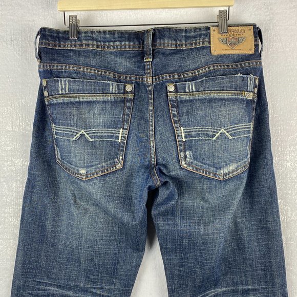 Buffalo David Bitton Jeans Men 35x30* Travis Relaxed Fit Straight Blue - Picture 4 of 16